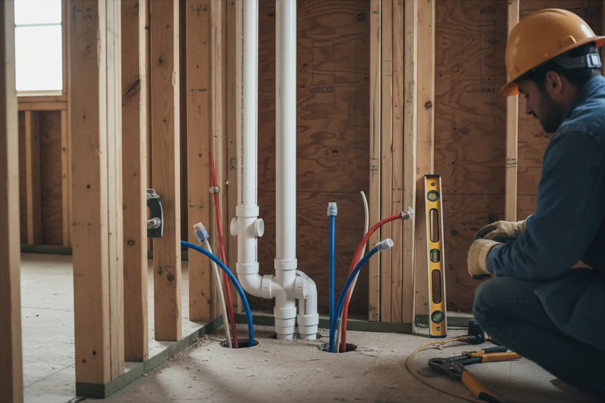 Drain and supply rough-in during Drain Cleaning in Sudlersville
