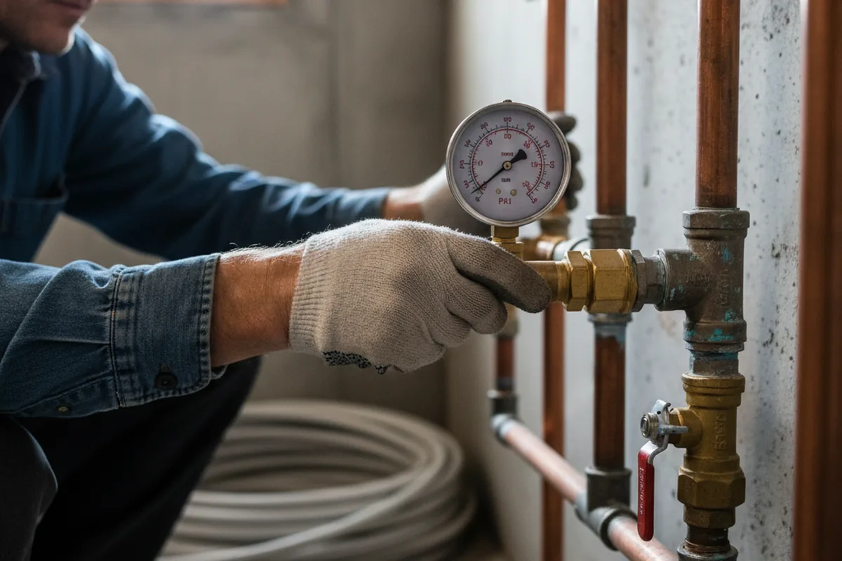 Pressure testing a repaired line during Water Line Repair in Sudlersville